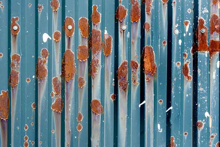 Rust Blue Metal Industrial Texture Wall Mural Wallpaper pattern detail