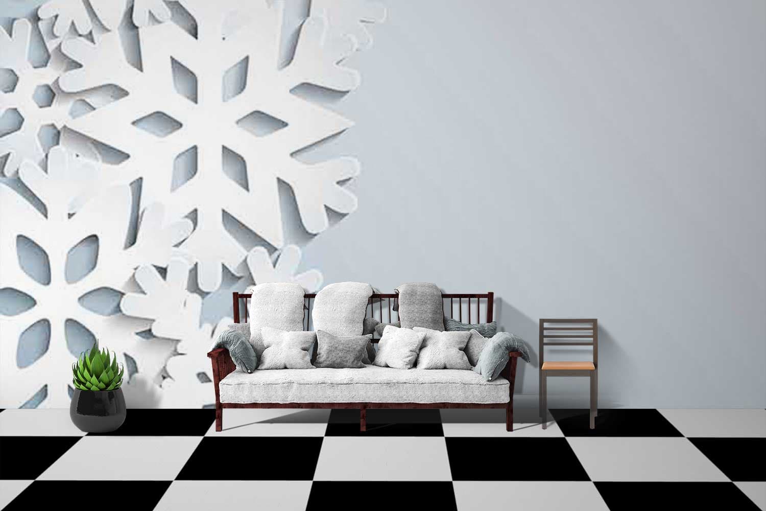 Floral Print shown in a room