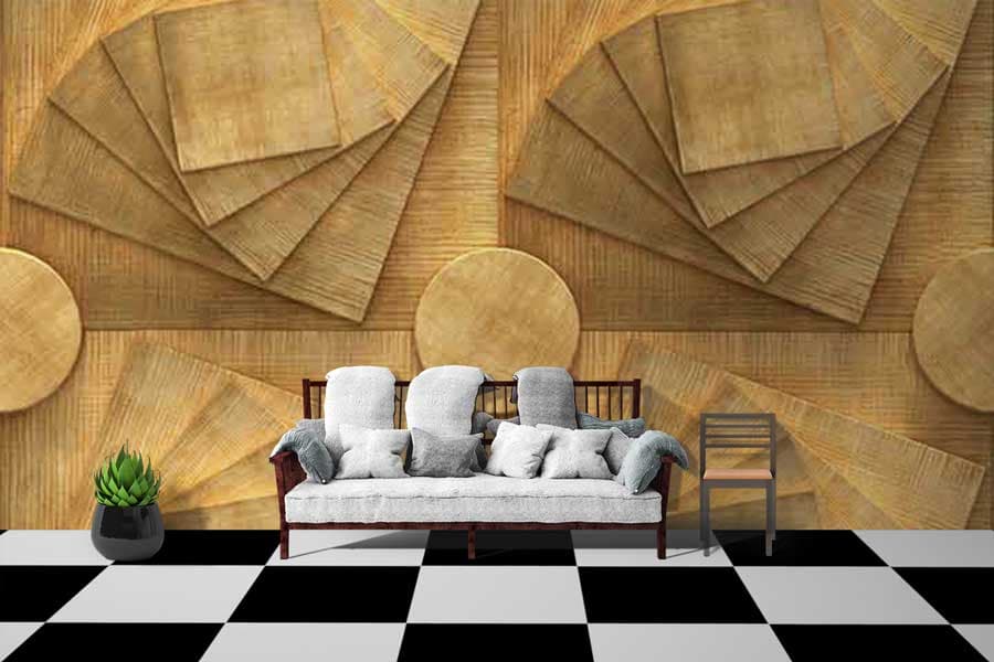 Circle Square Lines texture shown in a room