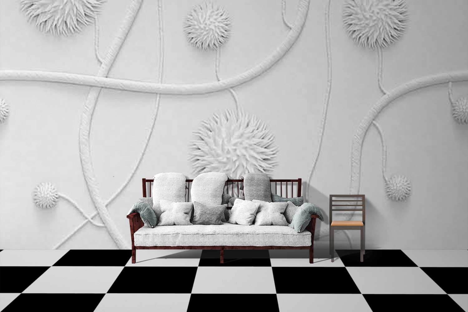 Lined Flower shown in a room