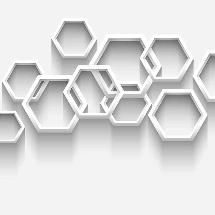 Hexagonal White Texture Wall Mural Wallpaper pattern detail