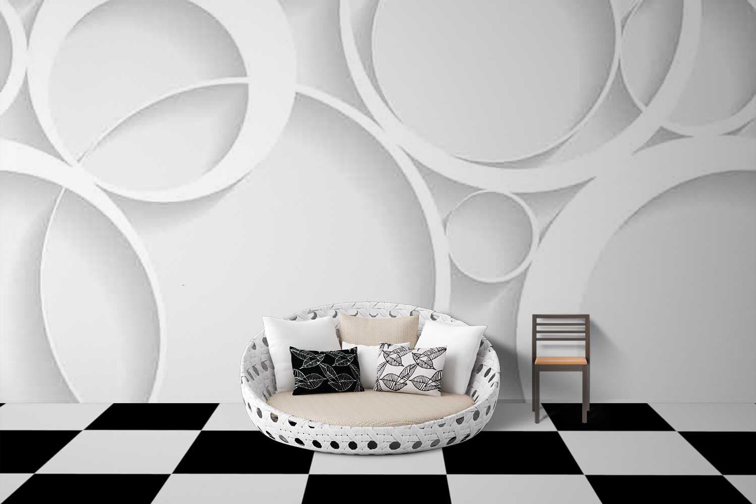 Random Circular Texture shown in a room