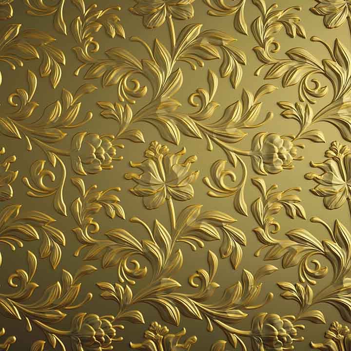 Modern Golden Blossom Wall Decor Wallpaper pattern detail