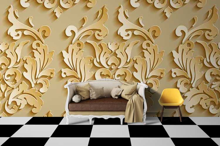 Leave Texture shown in a room