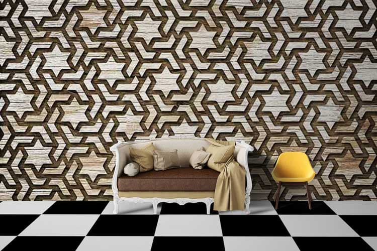 Stars Shapes Texture shown in a room