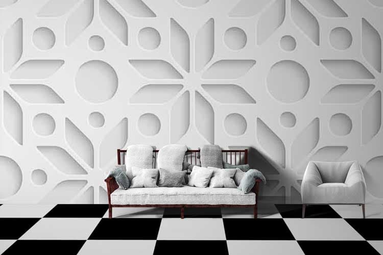 Flower Print Texture shown in a room