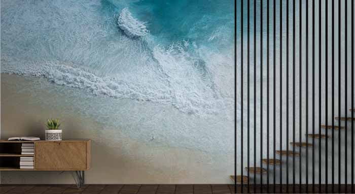 Tides in Sea Wallpaper shown in a room