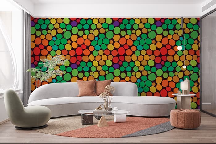 Indian Stone Multicolour Pattern Wallpaper for Wall shown in a room