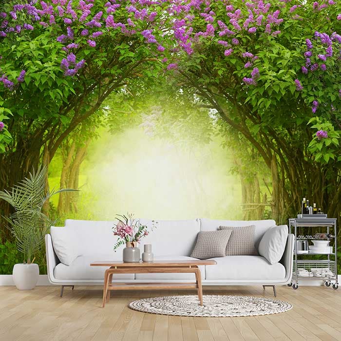 Enchanting Woodland Nature Wall Wallpaper shown in a room