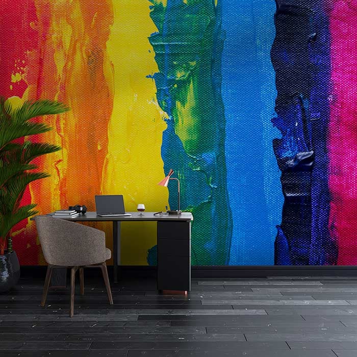 Assorted Colors Wallpaper Mural shown in a room
