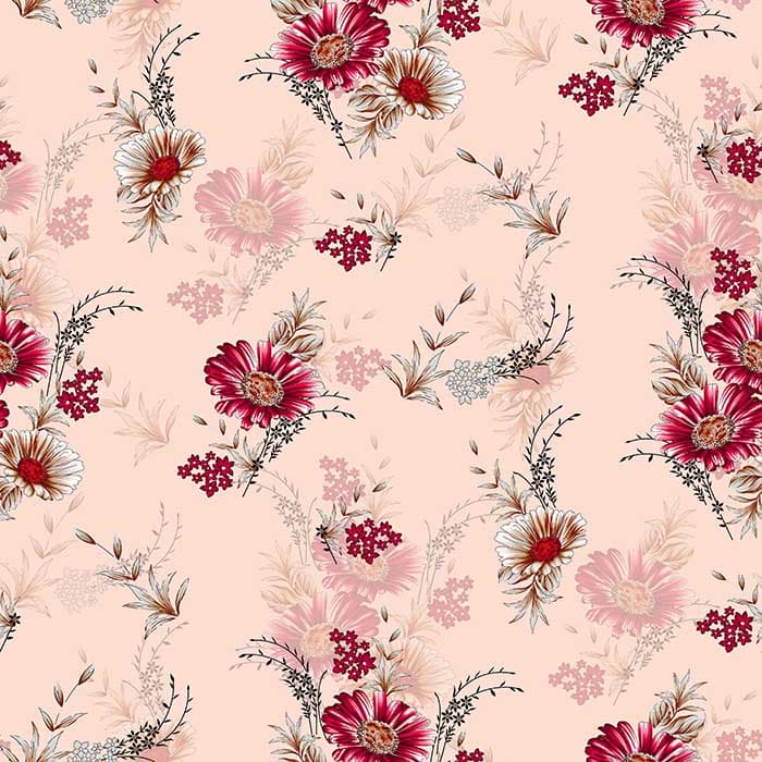 Vintage Red Roses Print Wallpaper for Wall pattern detail