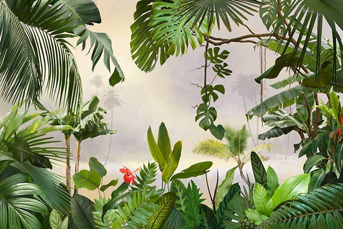 Tropical Botanical Haven Wallpaper pattern detail