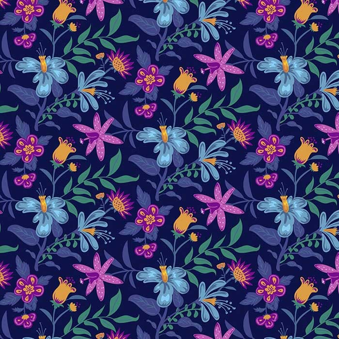 Lilac and Aqua Blossom Wallpaper for Wall pattern detail