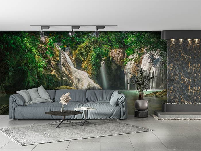 Beautiful Jharna Wallpaper Mural for Home shown in a room
