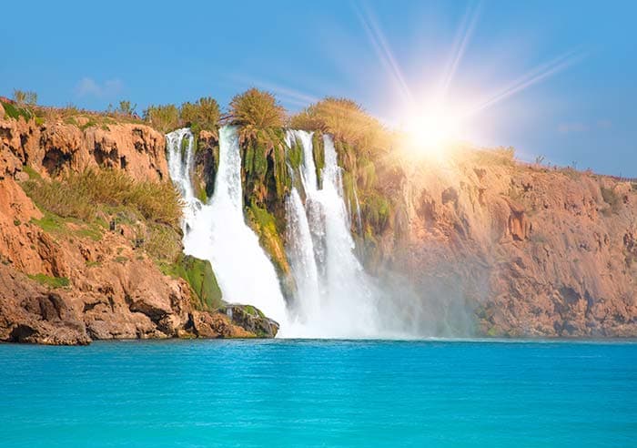 Serene Waterfall in Ocean Wallpaper Mural pattern detail