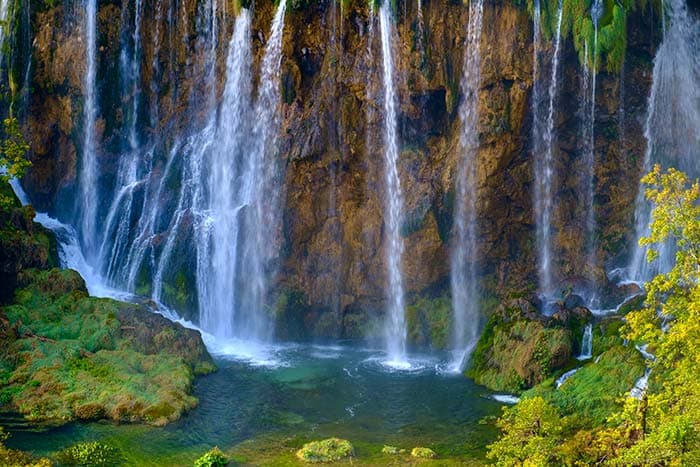Streaks of Waterfall in Forest Wallpaper pattern detail