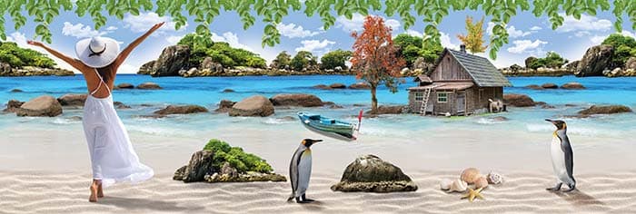 3D Madagascar Theme Wallpaper Mural pattern detail