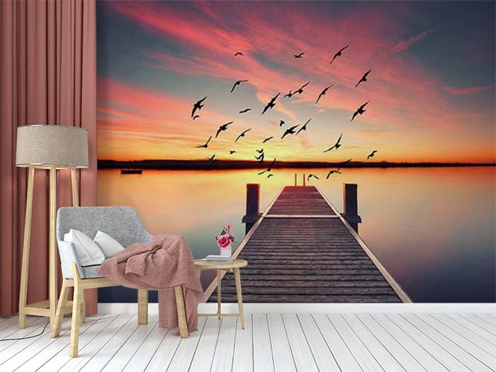 Sunset Point Wallpaper Mural shown in a room