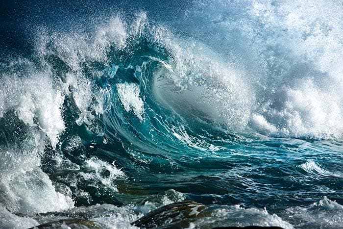 3D Effect Tidal Waves Wallpaper Mural pattern detail