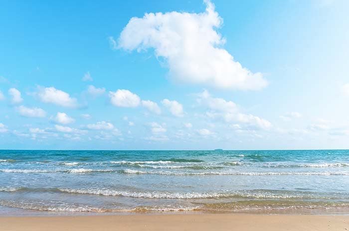 Elegant Cloudy Sky Beach Theme Wall Wallpaper pattern detail