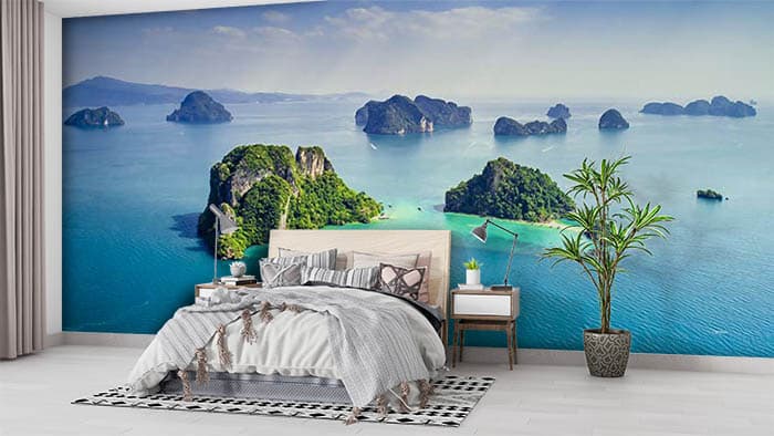 Island Hills Wallpaper Mural shown in a room
