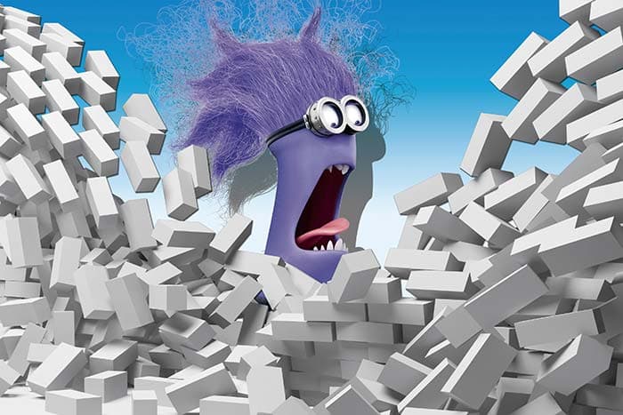 3D Evil Minions and Bricks Wallpaper pattern detail