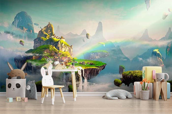 Heavenly land shown in a room