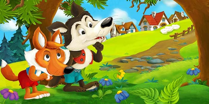 Colorful Kids Woodland Adventure wallpaper pattern detail