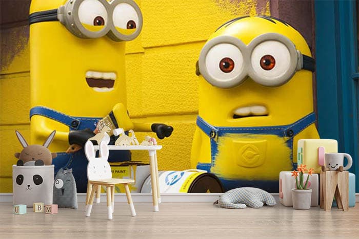Minion painters shown in a room