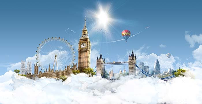 Beautiful Cloud and Balloon Landscape wallpaper pattern detail
