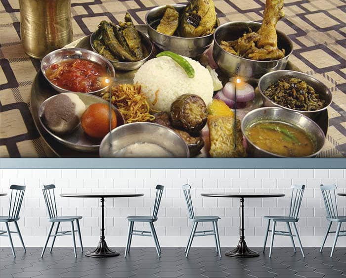 Bengoli traditional thali shown in a room
