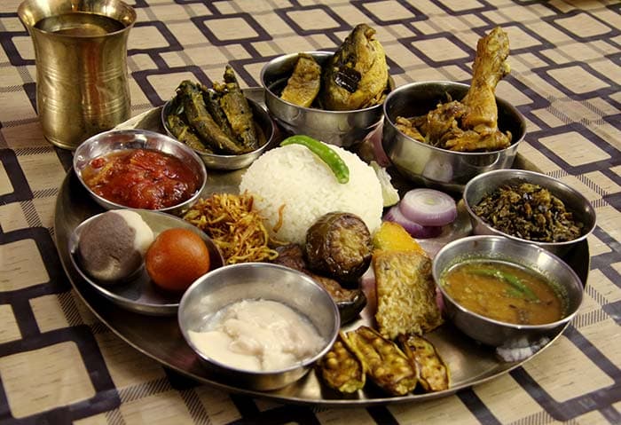Bengoli traditional thali pattern detail