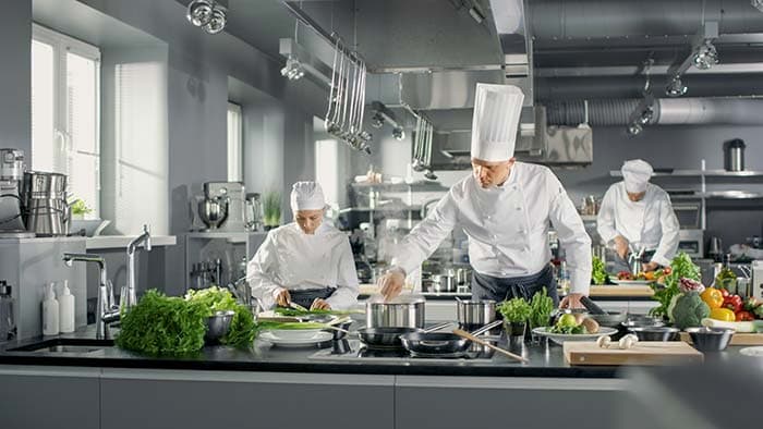 Chefs preparing food pattern detail