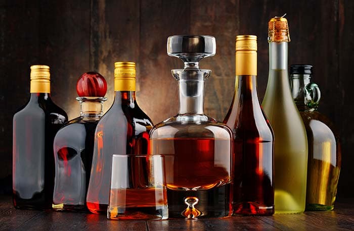 Fancy alcoholic whisky bottle pattern detail