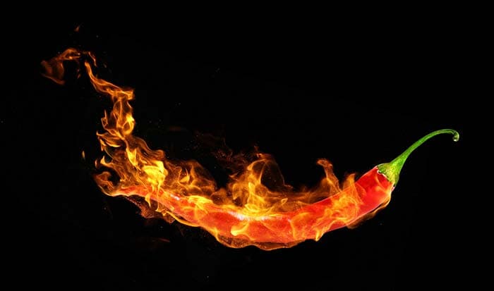 Chilli paper in fire pattern detail