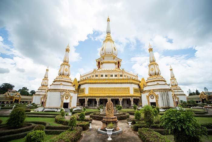 White Buddhist temple pattern detail