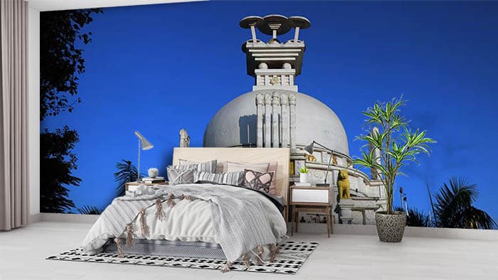 Dhauli Shanti Stupa Wallpaper for Home shown in a room