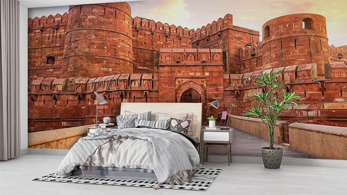 Red Fort Entrance Scenery Wallpaper shown in a room