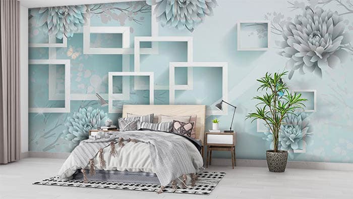 White Dahlias shown in a room