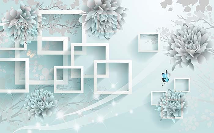 White Dahlias pattern detail