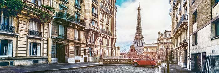 Vintage Old Paris Street European Cityscape Wall Mural Wallpaper pattern detail