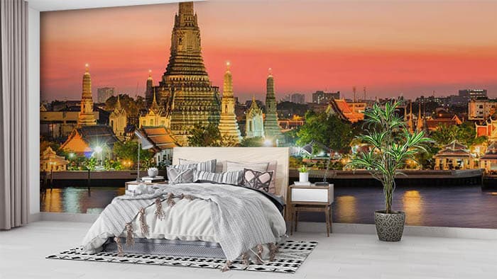 Asthetic Sunset shown in a room