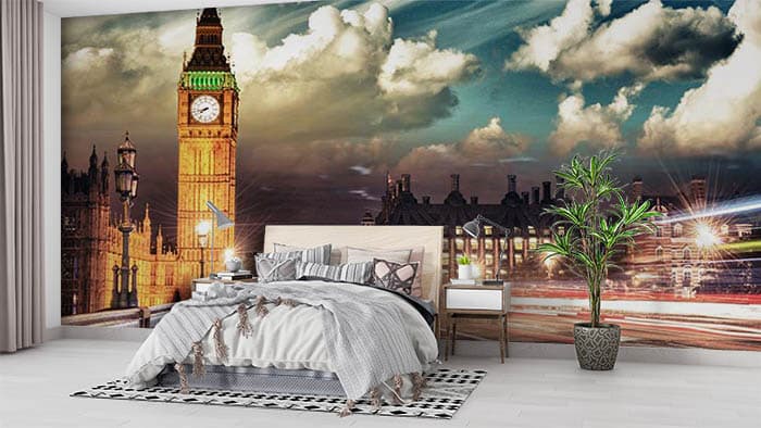 London's Clock Tower Wallpaper shown in a room