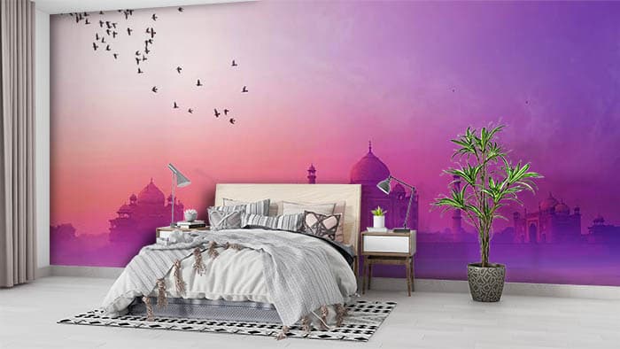 Timeless Taj Wallpaper Mural shown in a room