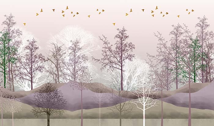 Nature-Inspired Abstract Forest Aesthetic Wallpaper pattern detail