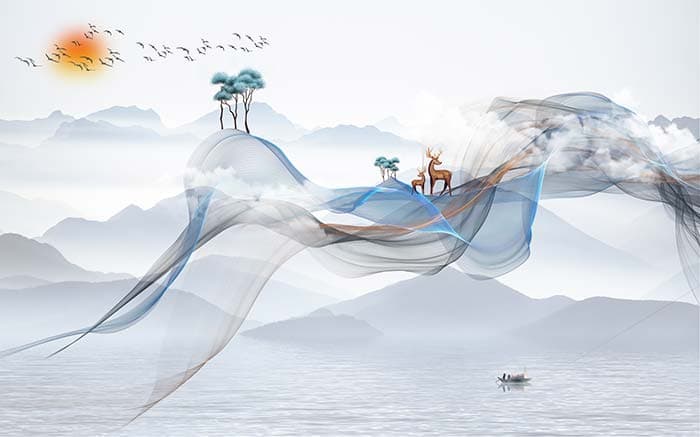 Magical Clouds Fantasy Theme Wallpaper pattern detail