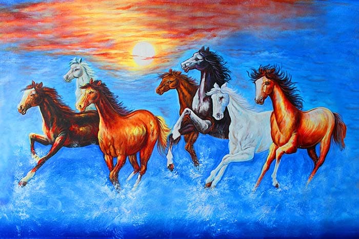 Dreamy Horse Landscape Wall Mural Wallpaper pattern detail