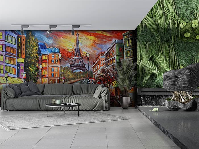 Effiel Tower and Street shown in a room