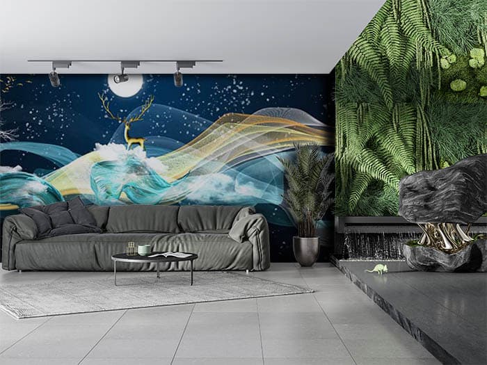 Moon Light Dance Wallpaper for Walls shown in a room