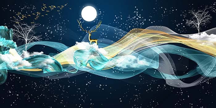 Moon Light Dance Wallpaper for Walls pattern detail